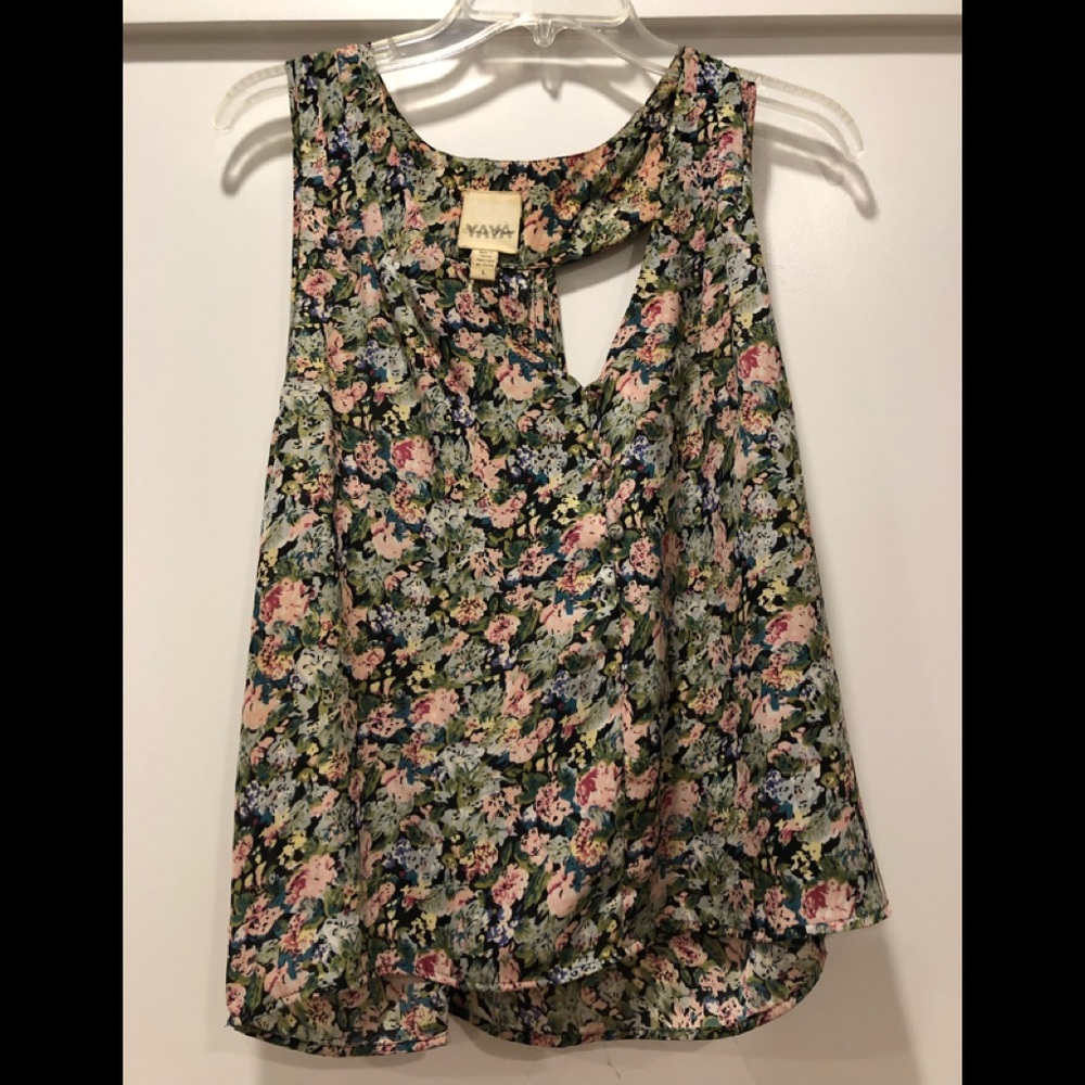 Floral silk tank
